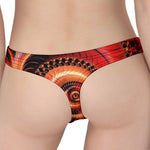 Orange Fractal Print Women's Thong
