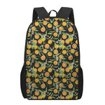 Orange Fruit Pattern Print 17 Inch Backpack