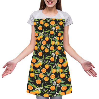 Orange Fruit Pattern Print Adjustable Apron