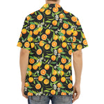 Orange Fruit Pattern Print Aloha Shirt