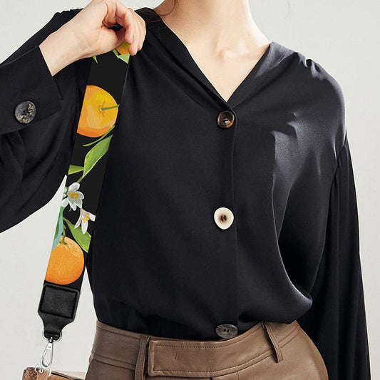 Orange Fruit Pattern Print Bag Strap