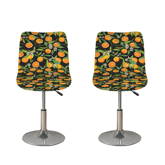 Orange Fruit Pattern Print Bar Stool Covers