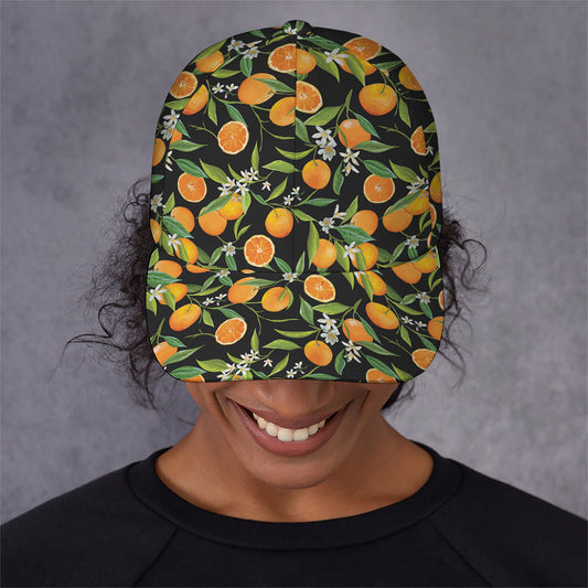 Orange Fruit Pattern Print Baseball Cap