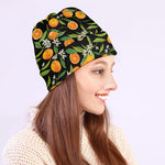 Orange Fruit Pattern Print Beanie
