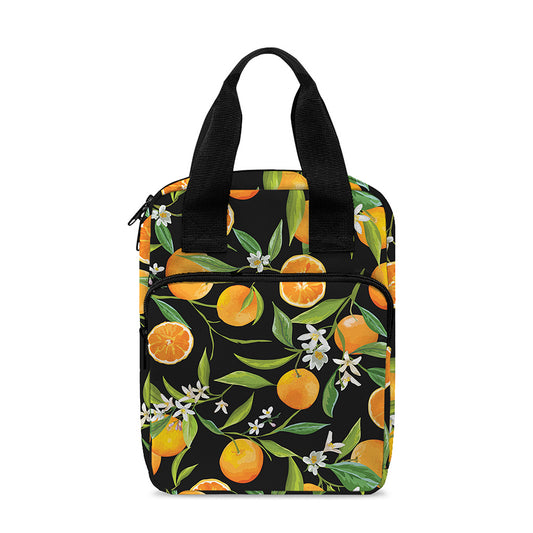 Orange Fruit Pattern Print Bible Tote Bag