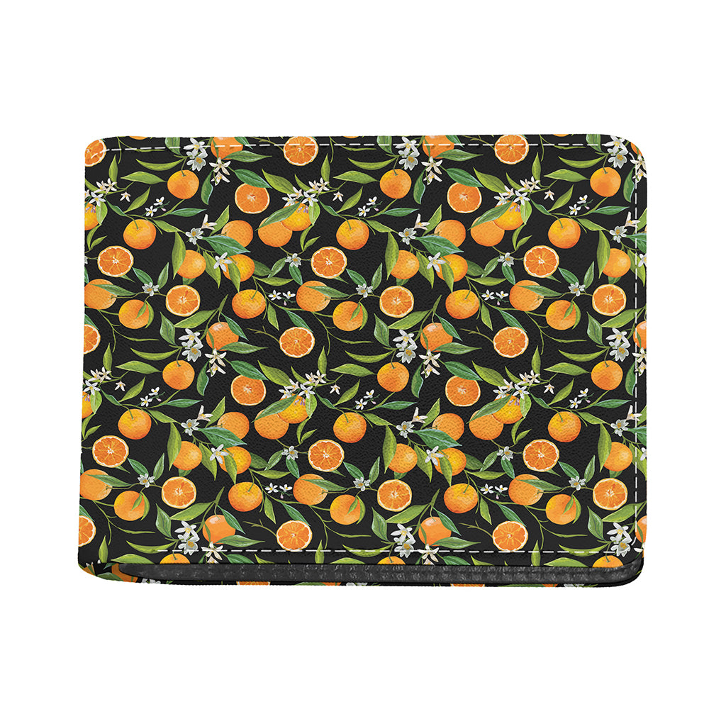 Orange Fruit Pattern Print Bifold Wallet