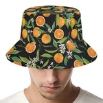 Orange Fruit Pattern Print Bucket Hat