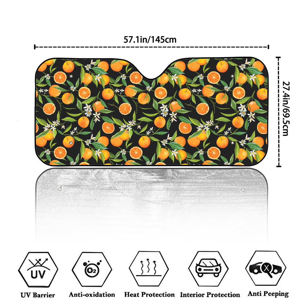 Orange Fruit Pattern Print Car Windshield Sun Shade