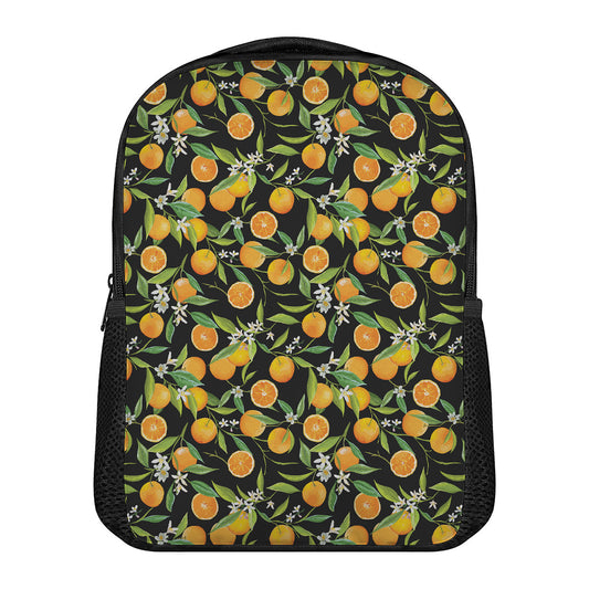 Orange Fruit Pattern Print Casual Backpack