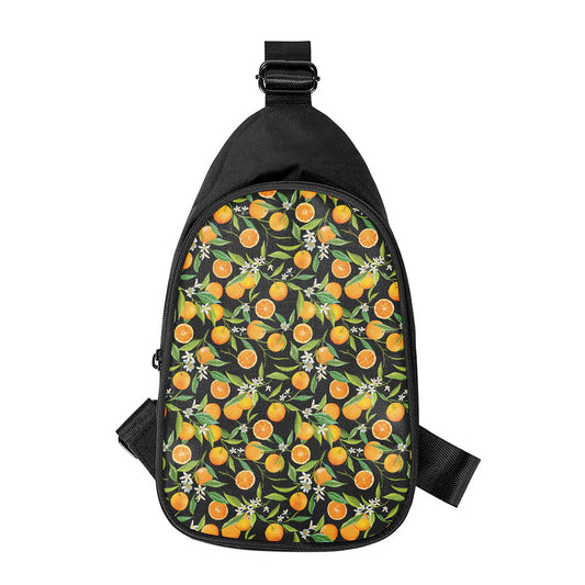 Orange Fruit Pattern Print Chest Bag