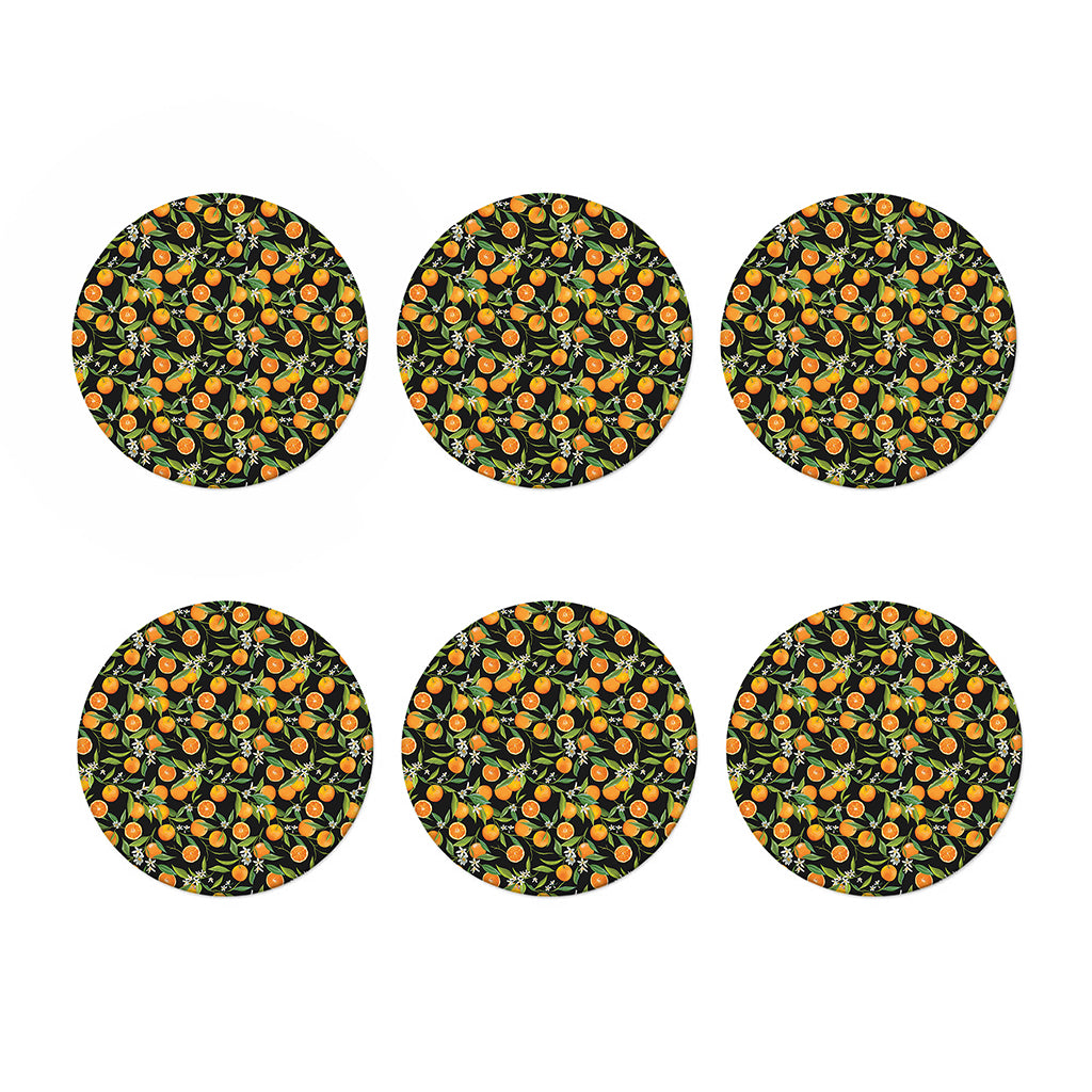 Orange Fruit Pattern Print Coaster Set