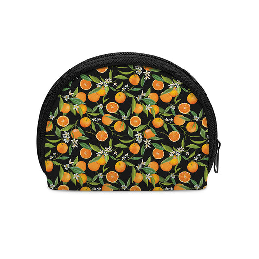 Orange Fruit Pattern Print Coin Purse