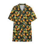 Orange Fruit Pattern Print Cotton Hawaiian Shirt