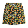 Orange Fruit Pattern Print Cotton Shorts