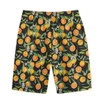 Orange Fruit Pattern Print Cotton Shorts