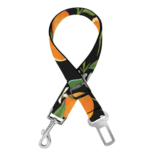 Orange Fruit Pattern Print Dog Seat Belt