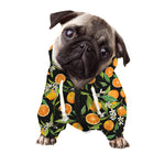 Orange Fruit Pattern Print Dog Zip Up Hoodie
