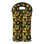 Orange Fruit Pattern Print Double Neoprene Wine Tote