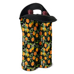 Orange Fruit Pattern Print Double Neoprene Wine Tote