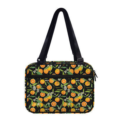 Orange Fruit Pattern Print Double Strap Bible Bag