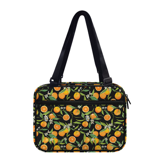 Orange Fruit Pattern Print Double Strap Bible Bag