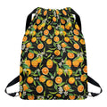 Orange Fruit Pattern Print Drawstring Backpack