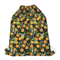 Orange Fruit Pattern Print Drawstring Bag