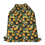 Orange Fruit Pattern Print Drawstring Bag