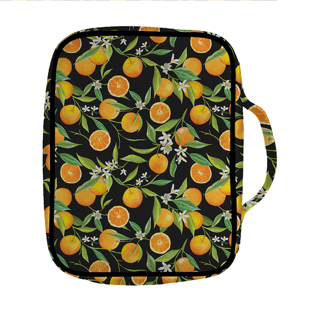 Orange Fruit Pattern Print Front Pocket Bible Bag
