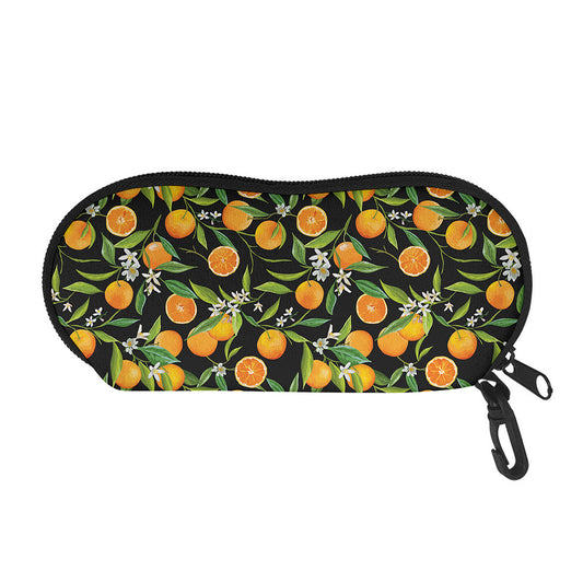 Orange Fruit Pattern Print Glasses Case