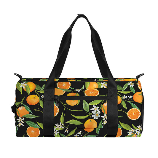 Orange Fruit Pattern Print Gym Bag