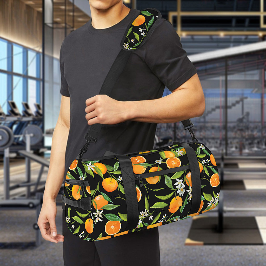 Orange Fruit Pattern Print Gym Bag
