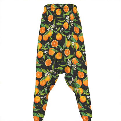 Orange Fruit Pattern Print Hammer Pants