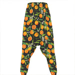 Orange Fruit Pattern Print Hammer Pants