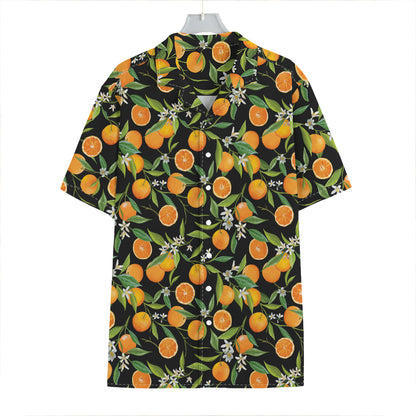 Orange Fruit Pattern Print Hawaiian Shirt