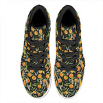 Orange Fruit Pattern Print High Top Leather Sneakers