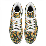 Orange Fruit Pattern Print High Top Leather Sneakers