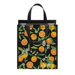Orange Fruit Pattern Print Insulated Lunch Tote
