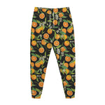 Orange Fruit Pattern Print Jogger Pants