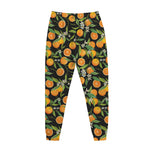 Orange Fruit Pattern Print Jogger Pants