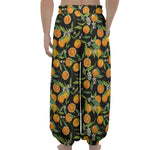 Orange Fruit Pattern Print Lantern Pants
