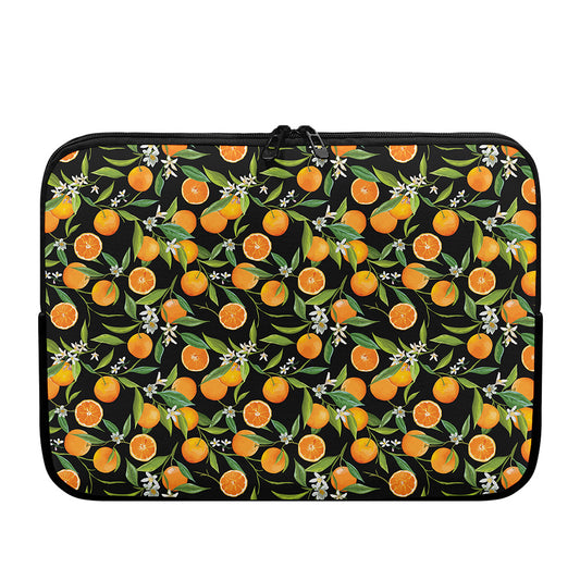 Orange Fruit Pattern Print Laptop Sleeve