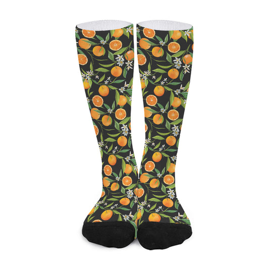 Orange Fruit Pattern Print Long Socks