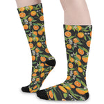 Orange Fruit Pattern Print Long Socks