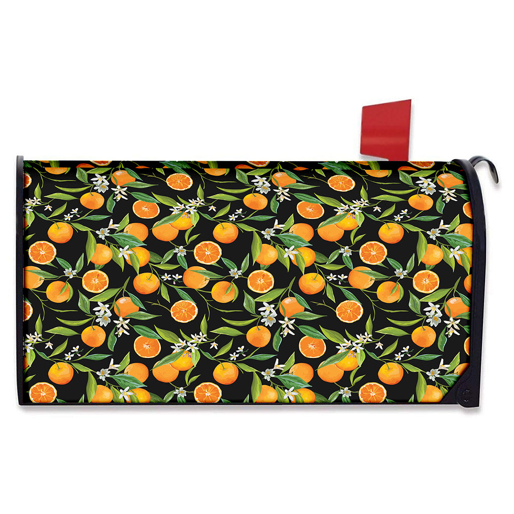 Orange Fruit Pattern Print Mailbox Cover
