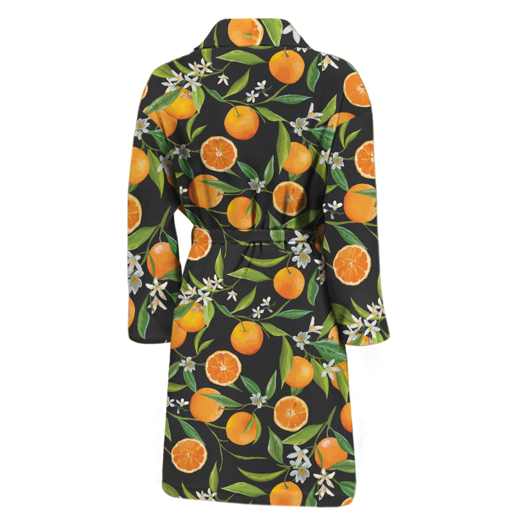 Orange Fruit Pattern Print Men's Bathrobe