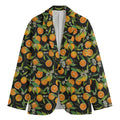 Orange Fruit Pattern Print Men's Blazer