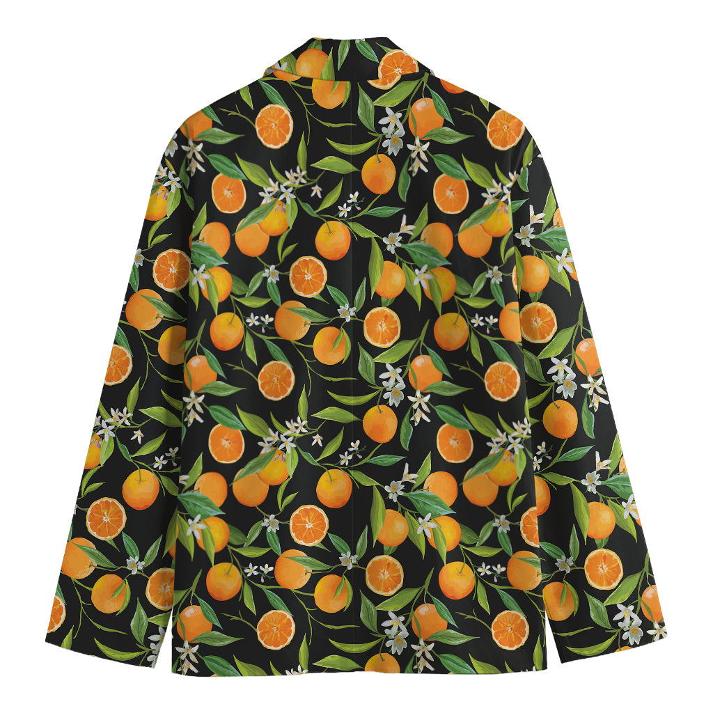 Orange Fruit Pattern Print Men's Blazer