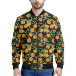 Orange Fruit Pattern Print Men's Bomber Jacket