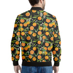 Orange Fruit Pattern Print Men's Bomber Jacket
